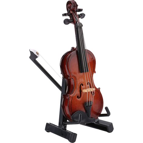 Violon Miniature Décoratif avec Socle - Instrument de Musique en Réduction pour Décoration Intérieure, Cadeau Créatif (1/5)