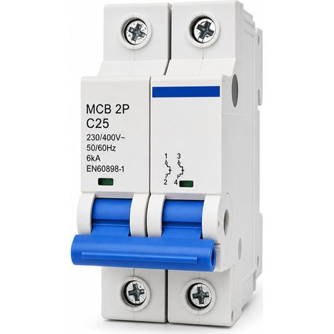 Disjoncteur miniature 2P 25A courbe C 6kA 230-400V EN60898-1