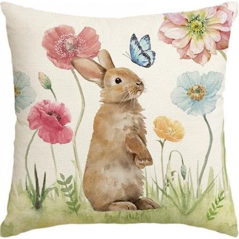 Ecarla Frühlingskissenbezug 45x45cm Hase POD222 (1/3)