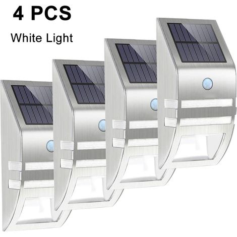 Lampes solaires décoratives d'extérieur en acier inoxydable avec détecteur de mouvement (1/5)