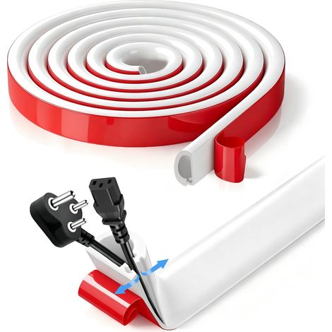 Goulotte de câble autocollante 4 m - 27 x 15 mm - Blanc (1/5)