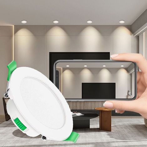 Spots LED encastrables 230V dimmable, 10 spots LED 7W 68mm 3000K blanc chaud 4000K blanc neutre 6000K blanc froid, spots plafond trou 65-80mm, spots IP44 plafonnier spots encastrés pour salle de bain (1/5)