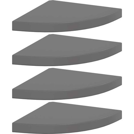 Maison Exclusive - Eck-Schweberegale 4 Stk. Hochglanz-Grau 35x35x (1/5)