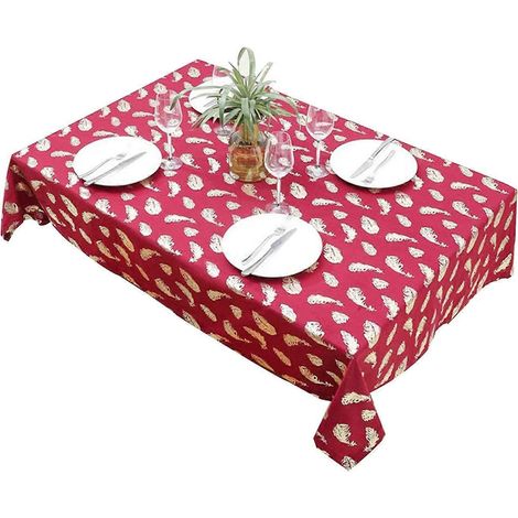 Rechteckige Weihnachtstischdecke aus Polyester, fleckenabweisend