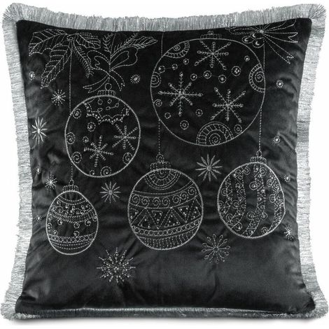 Funda de almohada decorativa 118A 45x45 con flecos (1/3)