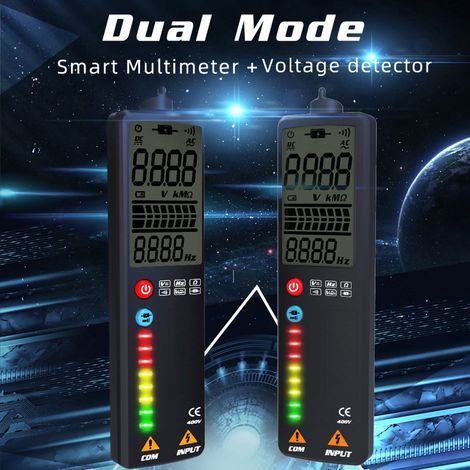 Multimetro digitale LCD a doppia modalità, rilevatore di tensione senza contatto, tester di resistenza a frequenza intelligente. (1/5)