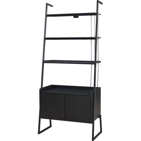 Scaffale dal design senza tempo per soggiorno/camera da letto mobiletto portaoggetti a scala con mobiletto nero 030011333