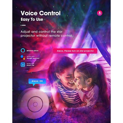 Proiettore LED Wi-Fi cielo stellato, proiettore di stelle intelligente luce notturna galassia, oscuramento/controllo vocale/connessione Wi-Fi/timer, decorazione camera da letto, regalo, Natale, Assist (1/4)