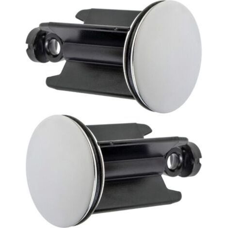 Universal Bathroom Sink Plug Ø 40 mm, Pack of 2, Chrome-Plated Drain Plug, Made of Brass, with Rubber Seal, Height-Adjustable Plug, Bath Drain (1/4)