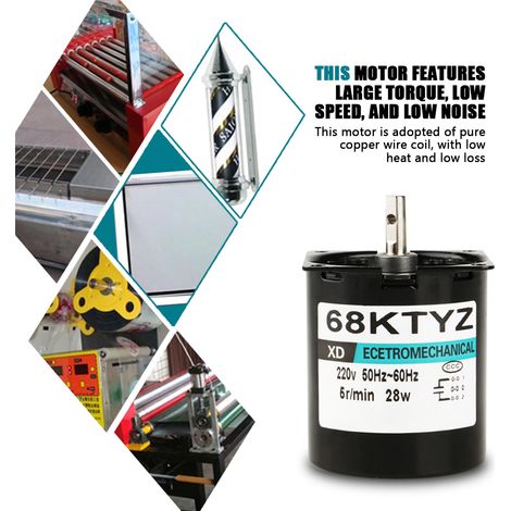 Miniatur-Permanentmagnet-Synchronmotor AC220V 28W CW/CCW (5 U/min) (1/5)