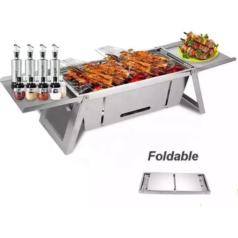 Herzberg hg 04159 klappbarer tischgrill aus edelstahl