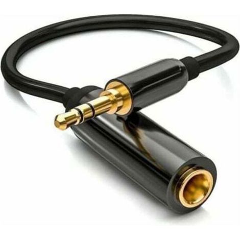 Câble adaptateur jack stéréo - - 3,5 mm vers 6,35 mm - Plaqué or - Boîtier aluminium - 30 cm - Résistant à l'usure (1/4)