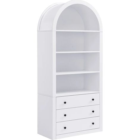 Libreria 3 cassetti e 4 vani in MDF Bianco - MARALYN (1/5)