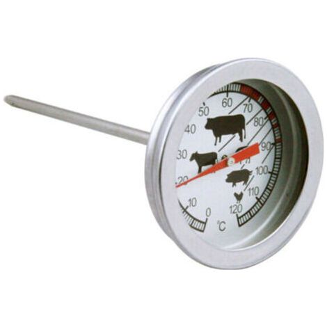 Thermomètre analogique résistant à la chaleur pour cuisiner, rôtir, griller, fumer, support pour casserole, barbecue, rôtissoire, 0°C - 120°C (1/5)