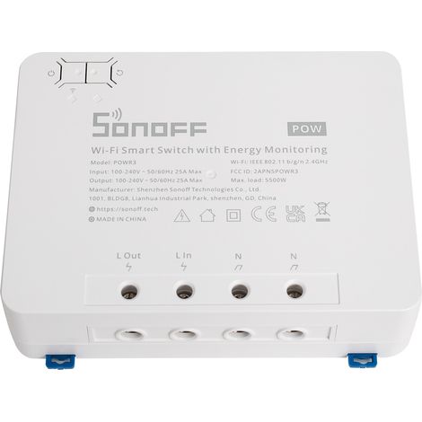 Interruptor WiFi Medidor de Energía SONOFF POWR3 25A Blanco