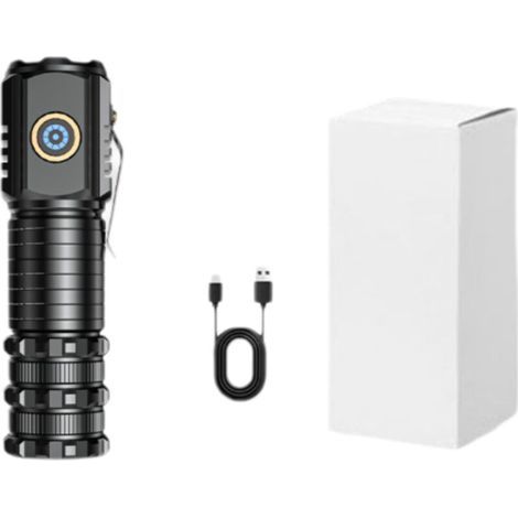 [JAMAIS UTILISÉ] Mini lampe torche haute intensité 15 W, rechargeable, en alliage d'aluminium, idéale pour la maison, l'extérieur, la randonnée, le camping et les secours (1/4)