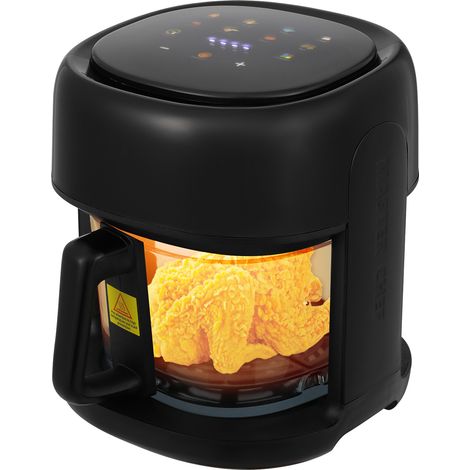 Friteuse à air chaud, friteuse à air chaud intelligente de 3,3 litres, équipée d'un écran tactile et d'une fenêtre de visualisation, 8 modes, cuisson et pâtisserie sans huile, noir (1/5)
