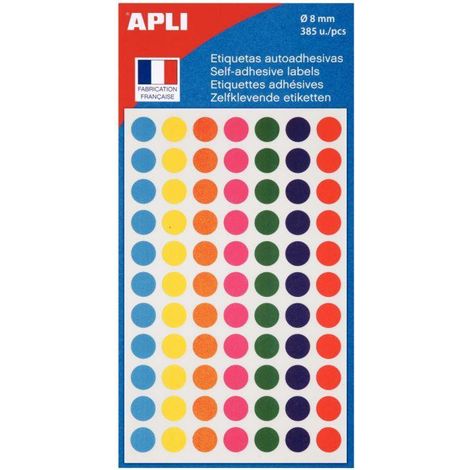 Étui de 385 pastilles de couleur diamètre 8 mm coloris assortis (1/3)