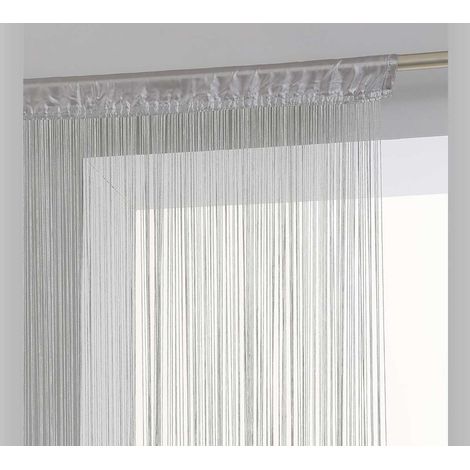 Atmosphera – Rideau à fils gris clair 90x200 cm – 100% polyester – Finition ourlet passe-tringle – Installation rapide et facile