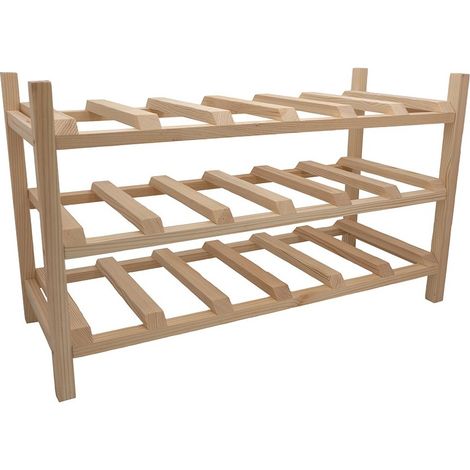 Range-bouteilles 18 bouteilles en bois 62,5 x 25 x 37,5 cm (1/5)