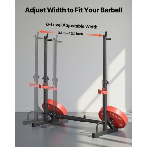Rack à Squats Multifonctionnel, Cage à Squat avec Hauteur et Largeur Réglables, pour Développé Couché Pompe Musculation Gym et Domi… (1/5)