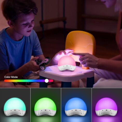 Dispositivo sonoro bianco, 25 suoni rilassanti per il sonno, 10 luci notturne colorate, luminosità regolabile, controllo app e vocale (1/4)
