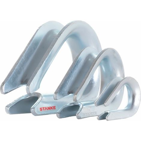 Seilwerk STANKE 5x Cosse-cèur galvanisé 4 mm cosse zingué pour les câbles d’acier, de treuil et cordes naturelles (1/5)