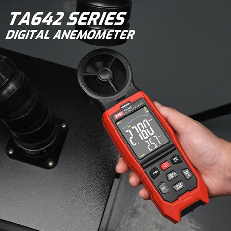TASI TA642C anémomètre numérique portable compteur de vitesse du vent mesurant la température du débit d'air écran LCD rétro-éclairé (1/5)