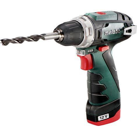 PowerMaxx BS Basic 2 x 2,0 Ah Li-Power 12 V Juego de taladro atornillador a batería, LC12 Metabo