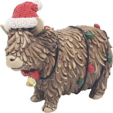 Highland Cow Christmas Ornament with LED Lights