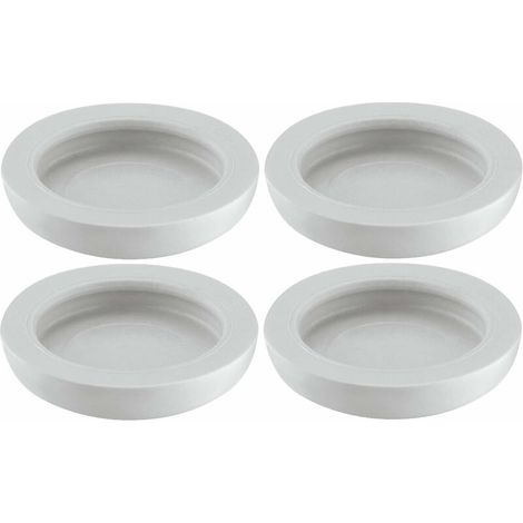 4x Patin glisseur rond plastique gris à enfoncer extra plat pour sols variés Protection Parquet Tapis Moquette Feutre Pied Meuble Chaise Table Embout, Ø13mm (1/2)