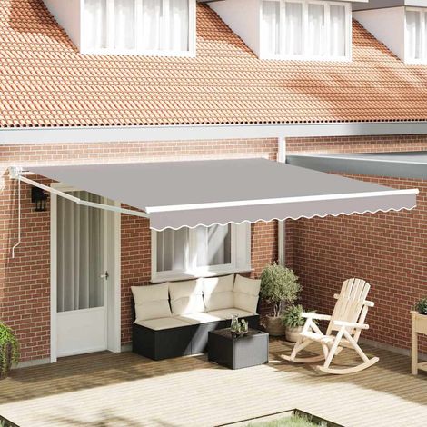 Store banne-Auvent rétractable électrique Gris clair 400x300 cm (1/5)