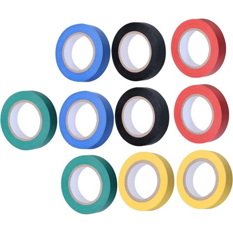 10 rouleaux de ruban isolant électrique en vinyle, pour le bricolage, (1/5)