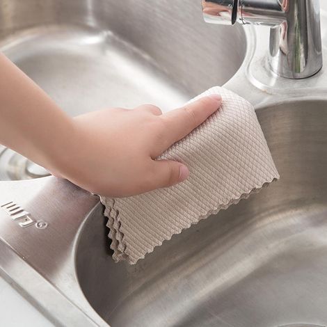Chiffon Microfibre pour Vitres Sans Traces - Absorbante et Sans Peluches - Nettoyage Cuisine et Élimination de Graisse