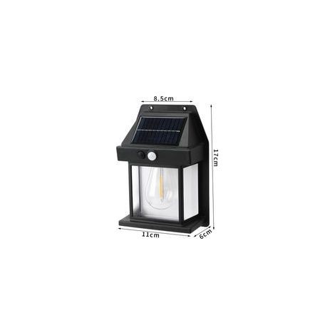 Applique solaire murale noire étanche avec capteur et 3 modes d'éclairage, , idéale pour le jardin et la terrasse. (1/4)