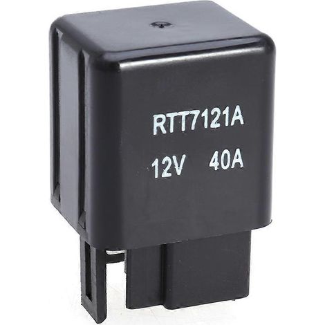 Relais mécanique unipolaire unidirectionnel 4 broches RTT7121A 12 V 40 A, remplacement direct du relais 90987-02006 (couleur aléatoire)-Black (1/2)