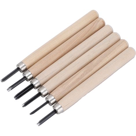 Couteaux à sculpter le bois, en boîte de 6 pièces, couteaux à sculpter avec tampon en caoutchouc et couteaux à sculpter le bois faits à la main. (1/5)