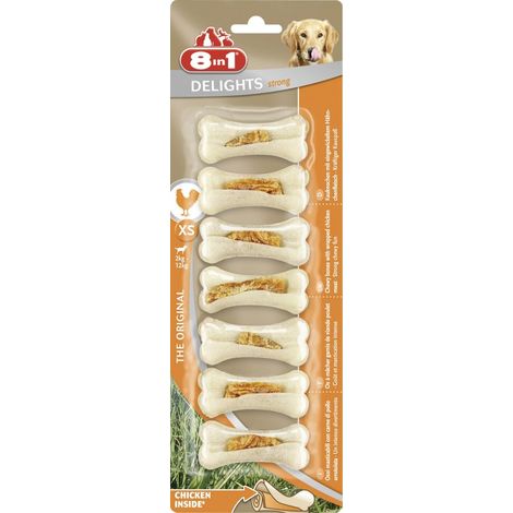 8in1 Kauknochen Delights Strong XS Leckerli Kausnack Hundefutter