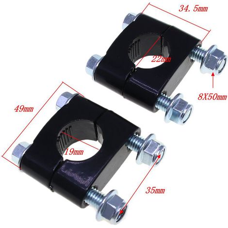 Accessoires pour VTT, guidons de type bull, colliers de serrage en aluminium pour motos, blocs de fixation de colonne de direction et colliers de serrage pour béquilles. (1/5)