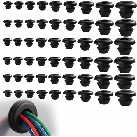 90 Gaches de Câble, Protecteur de Fil, Cache-Câble, Gestion des Câbles 90 pièces, 3-14mm PVC souple, coupe sur mesure, organisateur de câbles pour bureau, maison et atelier (1/5)