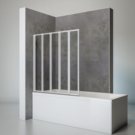 Schulte Duschwand Smart 5-teilig faltbar, inkl. Klebe-Montage - Breite: 115 cm, Höhe: 121 cm, Glas: 3 mm Sicherheitsglas Klar Hell, Profil: Alu Natur
