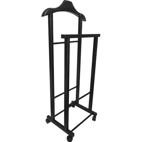 Servomuto appendiabiti Nero porta abito stiracalzoni indossatore legno servo muto pieghevole appendiabiti per camera da letto vestiti gruccia svuota tasche