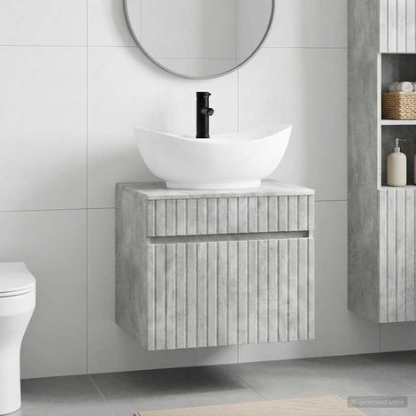 vidaXL Bathroom Furniture Set Concrete Grey Engineered Wood (1/5)