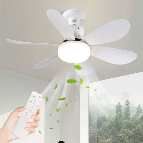 Ventilateur de Plafond avec Lumière et Telecommande, 52CM 40W Petit Dimmable Ventilateur Plafond LED avec Douille E27 (1/5)