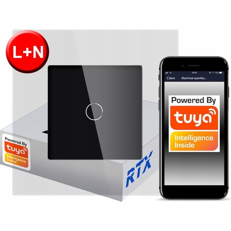 Interruptor táctil 1 circuito ZigBee TUYA RTX SH L+N (1/5)