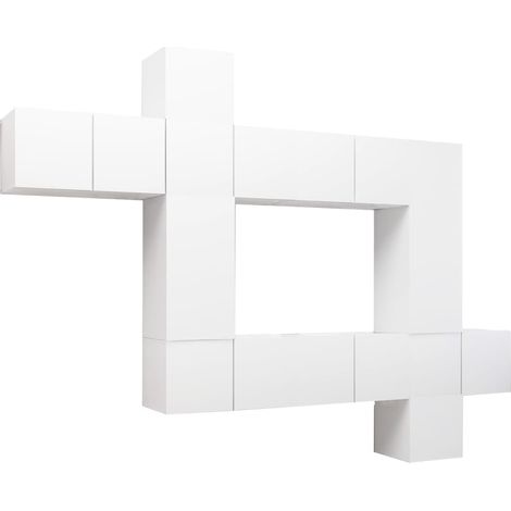 Ensemble de meubles TV 10 pcs,Banc TV,Armoire TV Blanc Bois d'ingénierie CFW942783 (1/5)
