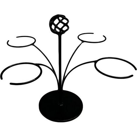 4 Glass Cocktail Tree Sundries - W35.6 x H31.7 cm - Black