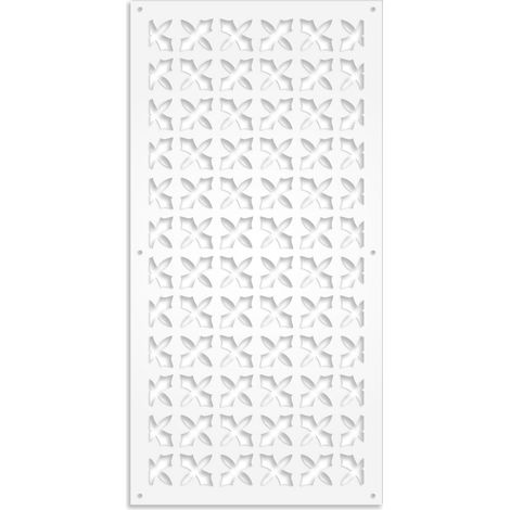 CRUSADES - Panneau ajouré en PVC - Brise-soleil - Dimension : 73x148 cm - Couleur : blanc
