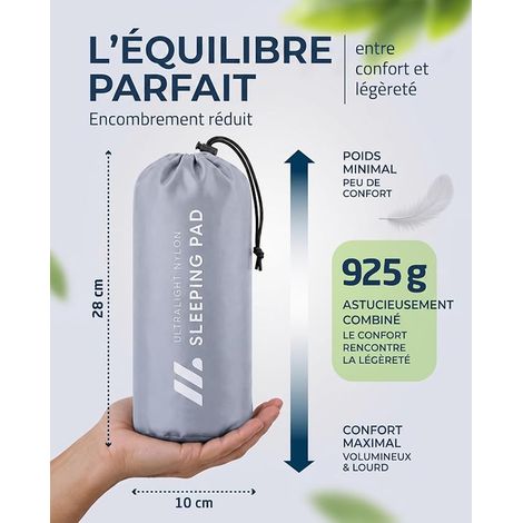 Self Inflating Mattress Single Compact Single Camping Mattress Trekking Light Grey Mattress (1/4)