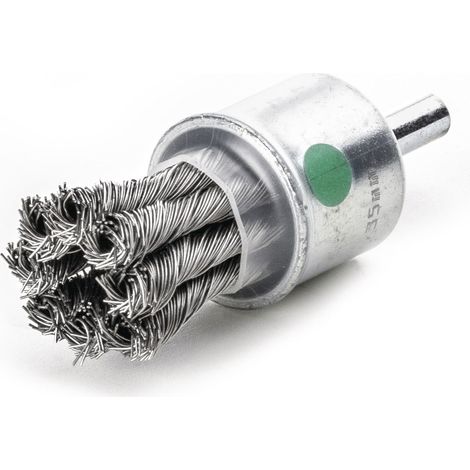 Cepillo de alambre lessmann twisted wire pin brush acero inoxidable 22mm